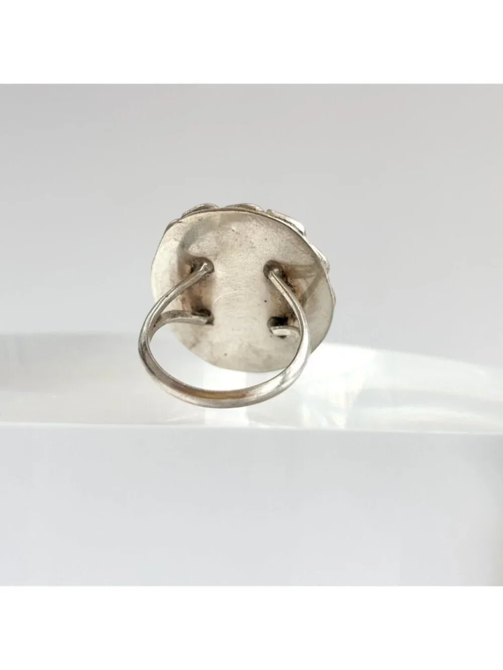 Mother of Pearl Southwest Style Sterling Silver 925 Vintage Ring - sz 7 - Picture 3 of 11